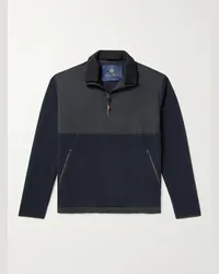 Loro Piana Felpa in cashmere e shell di misto lana vergine e cashmere con mezza zip Blu