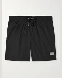 Dolce & Gabbana Shorts da mare medi a gamba dritta con logo applicato Nero