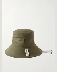 Loewe Paula’s Ibiza Cappello da pescatore in tela con logo applicato Verde