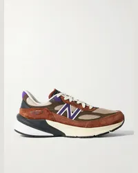 New Balance Sneakers in camoscio e mesh con finiture in pelle 990v6 Marrone