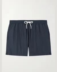 Thom Sweeney Shorts da mare medi a gamba dritta Blu