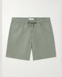 MR P. Shorts a gamba dritta in misto cotone e lino con coulisse Verde