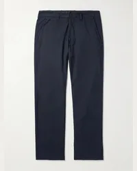 Stone Island Pantaloni chino a gamba dritta in twill di cotone stretch Blu