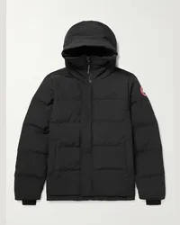 Canada Goose Piumino trapuntato in shell con cappuccio e logo applicato Macmillan Nero