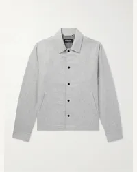 Kiton Blouson imbottito in flanella di misto cashmere Grigio