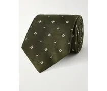 Cravatta in faille di seta ricamata, 7,5 cm