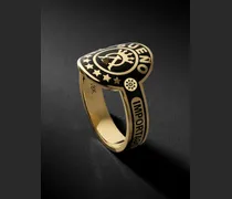 Dream 18-Karat Gold, Enamel and Diamond Signet Ring