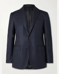 Canali Giacca slim-fit in flanella di lana Kei Blu