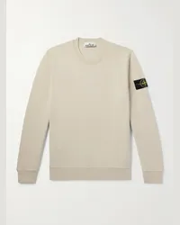 Stone Island Felpa in jersey di cotone con logo applicato Neutri