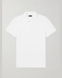 Tom Ford Polo in cotone piqué tinta in capo Bianco