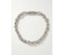 Choker in metallo argentato con cristalli Acrycord