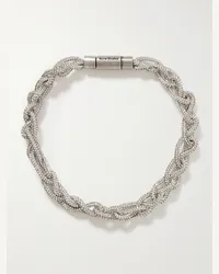 Acne Studios Choker in metallo argentato con cristalli Acrycord Argento