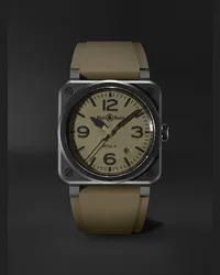 Bell & Ross Orologio automatico 41 mm in ceramica con cinturino in gomma BR 03, N. rif. BR03A-MIL-CE/SRB Verde