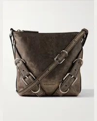 Givenchy Borsa a tracolla piccola in pelle increspata Voyou Marrone