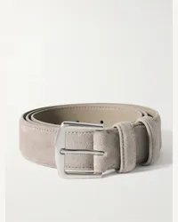 Loro Piana Cintura in camoscio, 3,5 cm Grigio