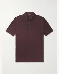 Loro Piana Polo in lino Bordeaux