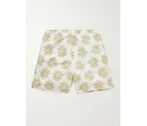 Shorts da mare lunghezza media in tessuto riciclato con stampa floreale
