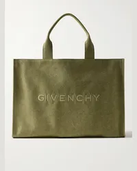 Givenchy Tote bag in tela con logo ricamato Verde