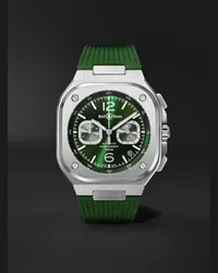 Bell & Ross Cronografo automatico 42 mm in acciaio inossidabile con cinturino in gomma BR 05, N. rif. BR05C-GN-ST/SRB Verde