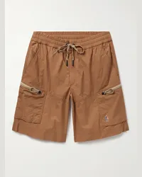 Moncler Shorts cargo a gamba dritta in ripstop con logo applicato Marrone