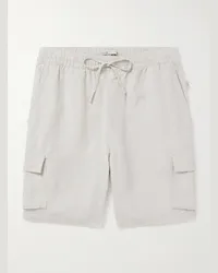 Onia Shorts cargo a gamba dritta in misto lino e lyocell con coulisse Air Grigio