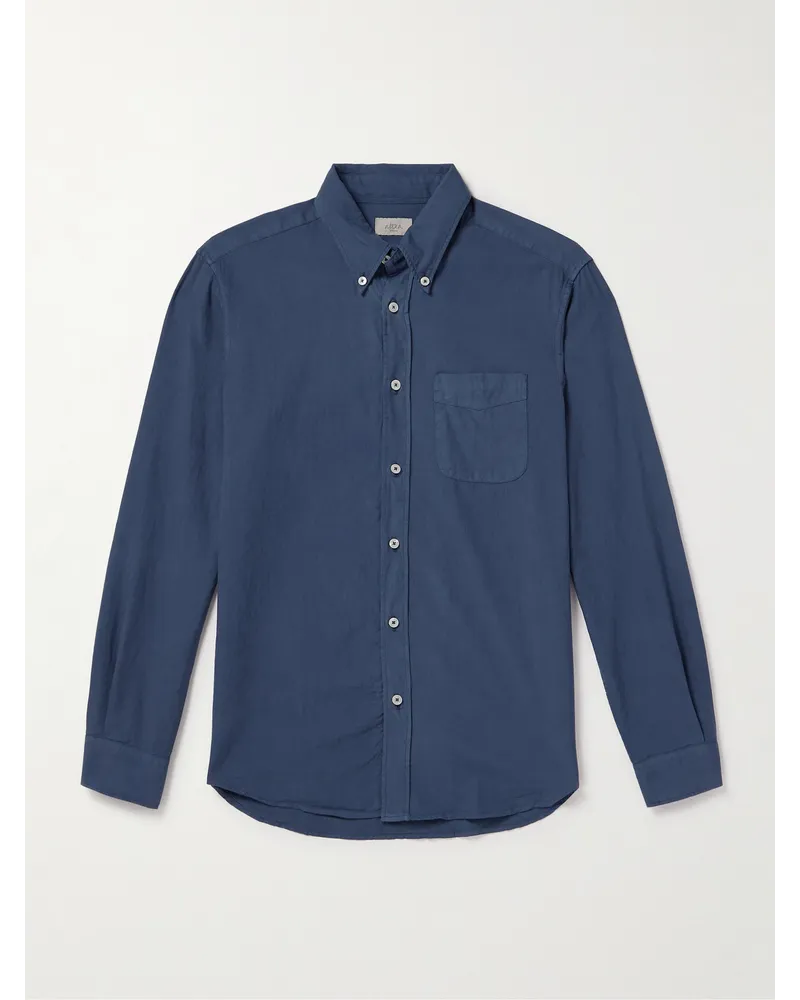 Altea Camicia in twill di misto lyocell e cotone lavato con collo button-down Ivy Blu