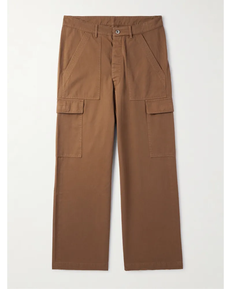 DRKSHDW by Rick Owens Pantaloni cargo in twill di cotone lavato Marrone