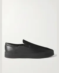 The Row Dean Suede Slip-On Sneakers Nero