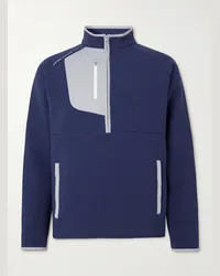 Peter Millar Maglia da golf in jersey tecnico riciclato con mezza zip Galeforce Blu