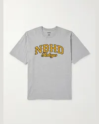 Neighborhood T-shirt in jersey di cotone con logo Grigio