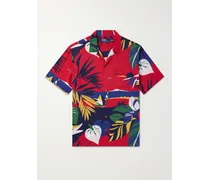 Ralph Lauren Hoffman Fabrics Camicia in tessuto stampato con colletto convertibile Clady Rosso