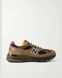 New Balance Sneakers in mesh e camoscio con finiture in pelle 993 Marrone