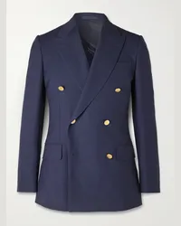 Kingsman Blazer doppiopetto in lana Blu