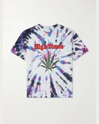 Wacko Maria High Times T-shirt in jersey di cotone tie-dye con stampa Multicolore