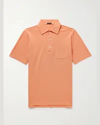 Rubinacci Polo slim-fit in cotone piqué Arancione