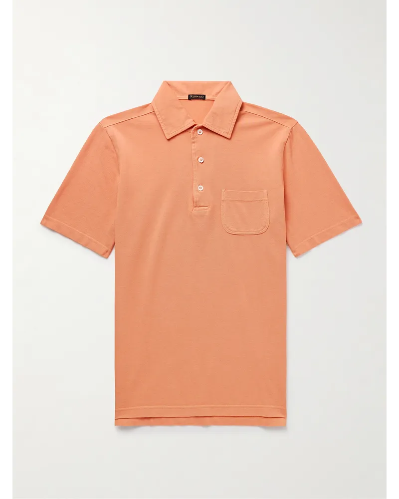 Rubinacci Polo slim-fit in cotone piqué Arancione