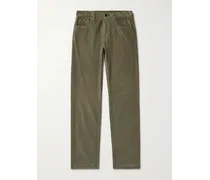 Pantaloni slim-fit a gamba dritta in velluto a coste di cotone e modal stretch