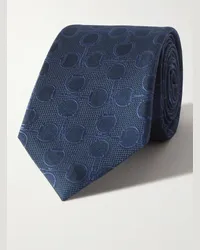 Gucci Cravatta in seta jacquard con Morsetto, 7,5 cm Blu