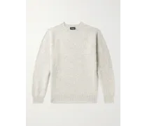 Pullover in lana vergine Shetland spazzolata