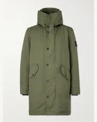 Stone Island Piumino in David-TC con logo applicato e cappuccio Verde