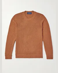 Thom Sweeney Pullover slim-fit in seta Arancione