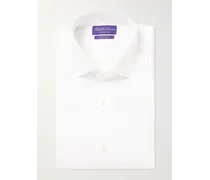 Camicia in popeline di cotone con polsino doppio e pettorina