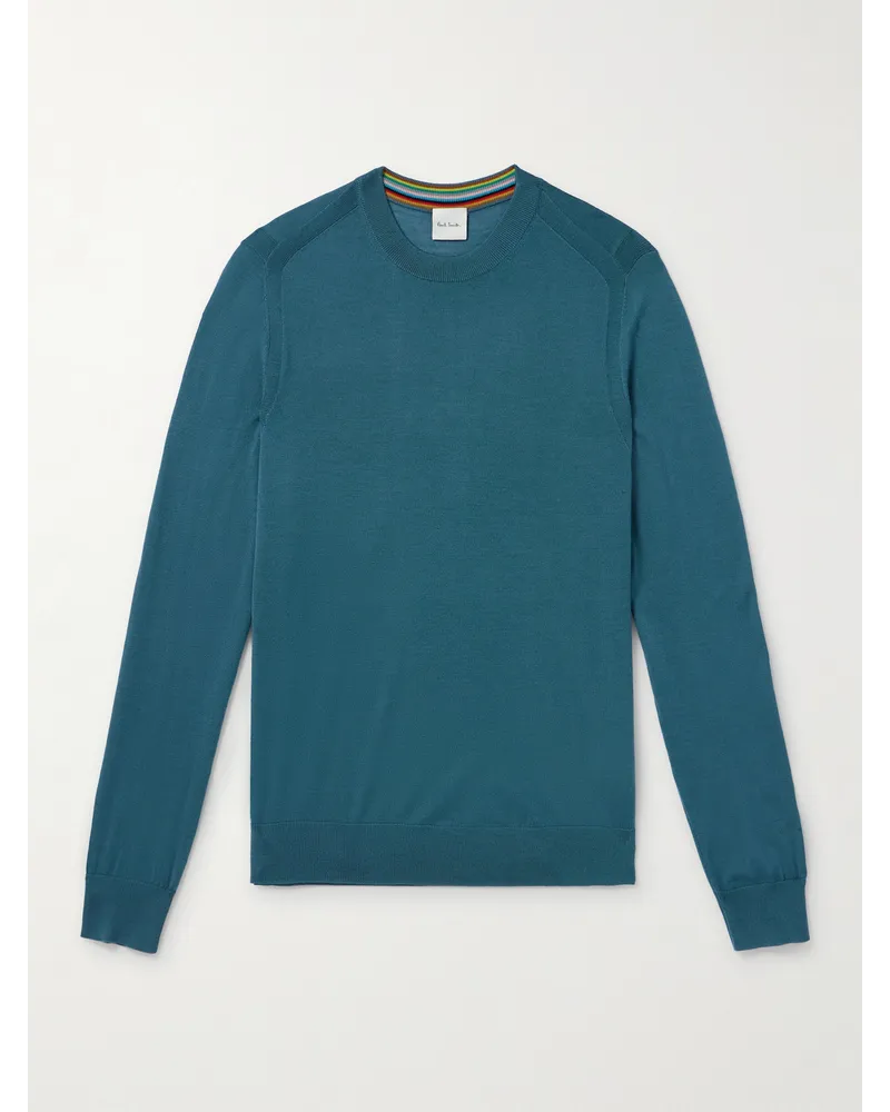 Paul Smith Pullover slim-fit in lana merino Blu