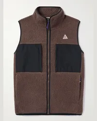 Nike Gilet in pile Polartec® e shell con logo ricamato ACG Arctic Wolf Marrone