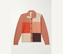 MR P. Camicia in misto cashmere e lana vergine color-block Rosso