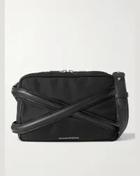 Alexander McQueen Borsa messenger in tela con finiture in materiale sintetico Harness Nero