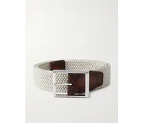Cintura in corda intrecciata con finiture in pelle Venezia, 3,5 cm