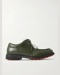 MR P. Scarpe in pelle pieno fiore con frange Golf Verde