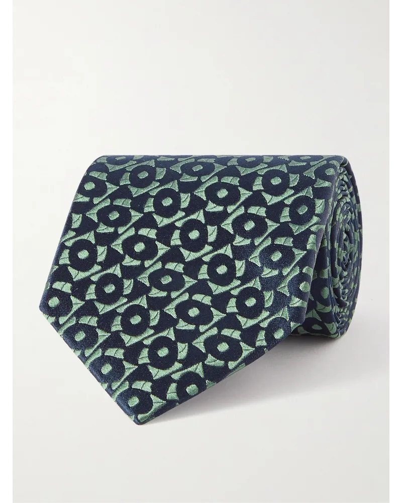 Charvet Cravatta in seta jacquard, 8,5 cm Verde