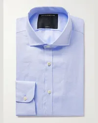 Favourbrook Camicia in lino con collo alla francese Bridford Blu